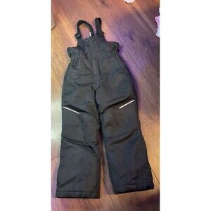 Swiss Tech Black Ski Pants Bibbed Zipper Clip Xtra Small 4/5